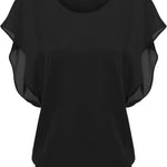 Nadorine Batwing Chiffon Blouse Tunic T-Shirt (DE Only)