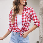 Nadorine Checked Shirt Women's Long Sleeve Costume Blouse (DE Only)