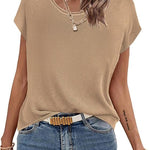 Nadorine Short Sleeve Sweater Knit Going Out Sweater Tops
