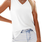 Nadorine V Neck Loose Fit Tank Tops Casual Basic
