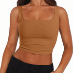 Nadorine Square Neck Sleeveless Crop Tops