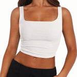 Nadorine Square Neck Sleeveless Crop Tops