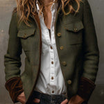 Honorine™ | Vintage Blazer with Contrasting Piping