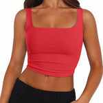 Nadorine Square Neck Sleeveless Crop Tops