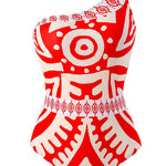 Margovil Printed One Shoulder Tummy Control Swimsuit and Wide Leg Cover Up Pants Set