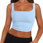 Nadorine Square Neck Sleeveless Crop Tops