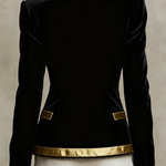 Long Sleeves Buttoned Contrast Color Split-Joint Round-Neck Jackets Outerwear