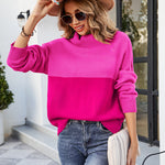 Nadorine Contrast Color Turtleneck Sweater