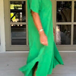 Classy Plain Half Sleeve Midi Dress