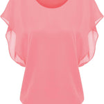 Nadorine Batwing Chiffon Blouse Tunic T-Shirt (DE Only)