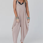 Nadorine Women's Casual Loose Summer Rompers Sleeveless Loose Spaghetti Strap Baggy Overalls Harem Jumpsuits