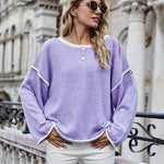 Oversized Soft Knit Long Batwing Sleeve Pullover Sweater Tunic Outfit Tops