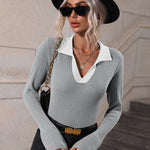Nadorine Bell Sleeve Lapel Sweater