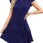 Nadorine Women's Dress Round Neck Knee-Length Casual Dress (DE Only)
