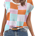 Nadorine Short Sleeve Sweater Knit Going Out Sweater Tops
