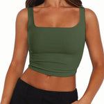 Nadorine Square Neck Sleeveless Crop Tops