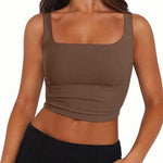 Nadorine Square Neck Sleeveless Crop Tops