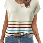 Nadorine Short Sleeve Sweater Knit Going Out Sweater Tops