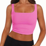 Nadorine Square Neck Sleeveless Crop Tops