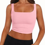 Nadorine Square Neck Sleeveless Crop Tops