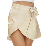 Tie Waist Self Belted Wrap Overlap A-Line Short Skirt - Nadorine (Us Only)