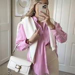 Nadorine Cotton Button Down Shirts Long Sleeve V Neck Tops