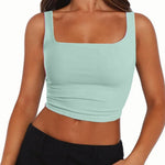 Nadorine Square Neck Sleeveless Crop Tops