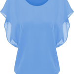 Nadorine Batwing Chiffon Blouse Tunic T-Shirt (DE Only)