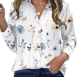 Zeagoo Womens Button Down Shirt Long Sleeve Blouse Business Work Tops Dressy Casual Floral Printed Outfits with Pocket