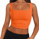 Nadorine Square Neck Sleeveless Crop Tops
