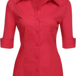 Nadorine Blouse Women's Slim Fit Shirt Cotton Shirt Blouse (DE Only)