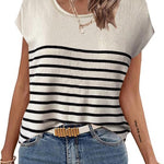 Nadorine Short Sleeve Sweater Knit Going Out Sweater Tops