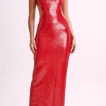 Slim Fit Square Neck Halter Backless Maxi Dress