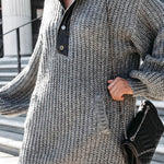 Pocketed Half Zip Pullover Sweater