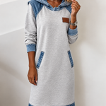 Alexa | Cozy Contrast Hooded Dress