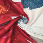 Loose Wide Leg Flower Print Jean Pants Bottoms Trousers