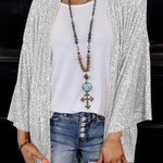 Sequined Plus Size Loose Top Color Jacket