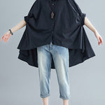 Irregular High-Low Oversize Batwing Sleeve Shirt