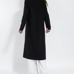 Nadorine Women's Black Stretch Knit Frock Cardigans Coat