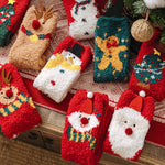 Nadorine Christmas Coral Velvet Socks