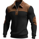Ashton | Classic Color-Block Collar Zip Sweater