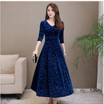 Elise Campbell | Embossed Velvet Midi Dress For Women