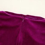 Pitaya Pink Velvet Mock Neck Ruched Long Sleeve Bodycon Dress