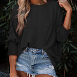 Zeagoo Zeagoo 3/4 Ruched Sleeves Shirt Loose Pullover Top for Women Casual Work Office Loose Fit 2026 | Under $40