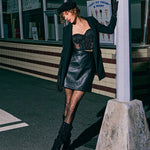 Lapel Collar Blazer Jacket with Belt