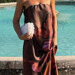Fashion Strapless Printed Dress