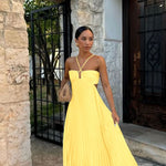 Lily Crompton | Pleated Halter Maxi Dress For Women