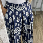 Printed Loose Wide-leg Casual Trousers