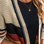 Striped Chunky Knit Cardigan