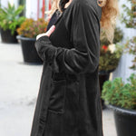 Rust Velvet Button Down Tunic Top
